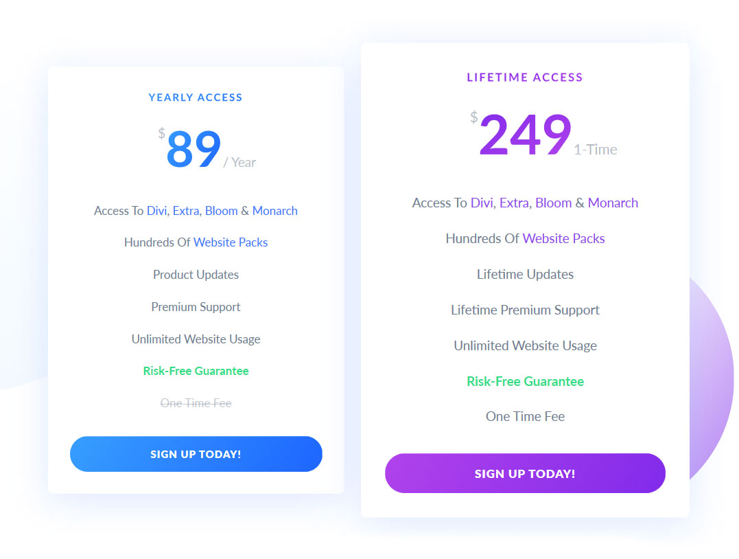 Divi pricing